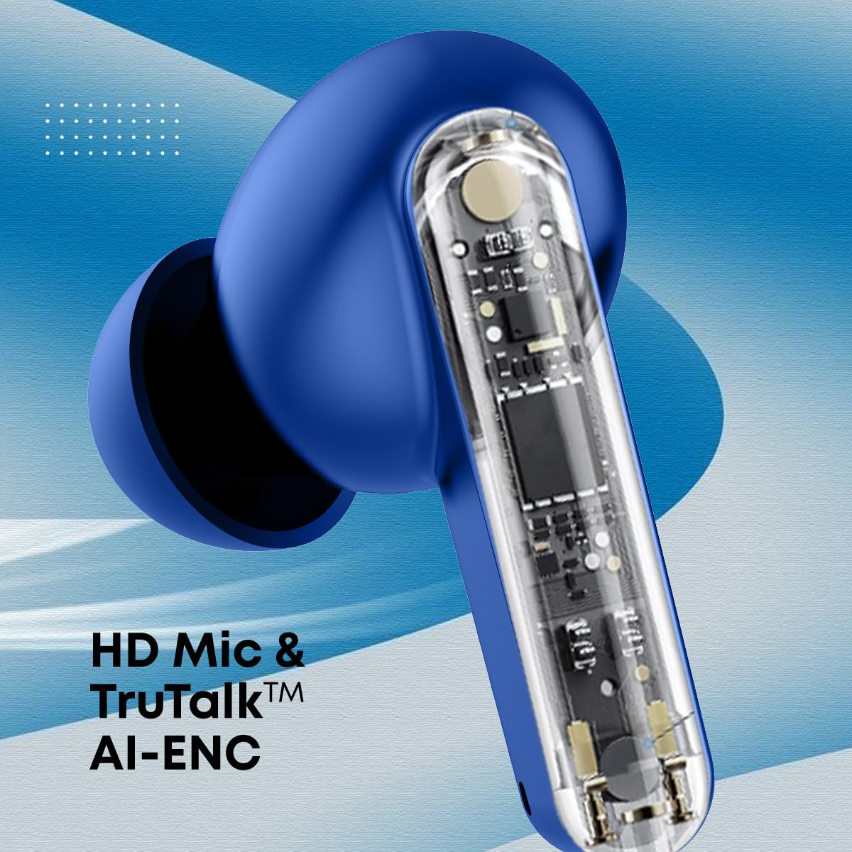 pTron Bassbuds Gomax in-Ear TWS Earbuds HD Mic  TruTalk AI-ENC Calls 36H Playtime 13mm Drivers Bluetooth 53 Wireless Headphones Voice Assist Type-C Fast Charging  IPX5 Water Resistant Blue