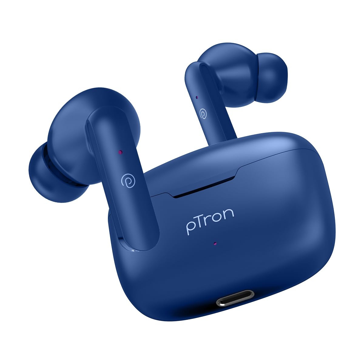 pTron Basspods P81 in-Ear Wireless Earbuds Pristine Sound 32Hrs Playtime Clear Calls TWS Earbuds Bluetooth V51 Headphone Type-C Fast Charging Voice Assist  IPX4 Water Resistant Blue