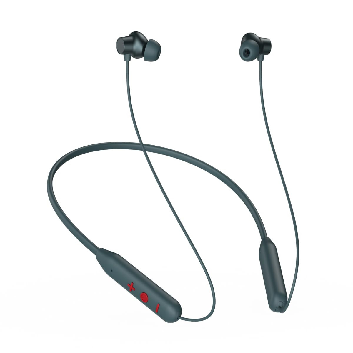 pTron Newly Launched Tangent Eon BT V53 Wireless in Ear Neckband Trutalk AI-ENC for Clear Calls 13Mm Dynamic Driver Deep Bass Type-C Fast Charging Dual Pairing Voice Assistant  IPX5 Grey