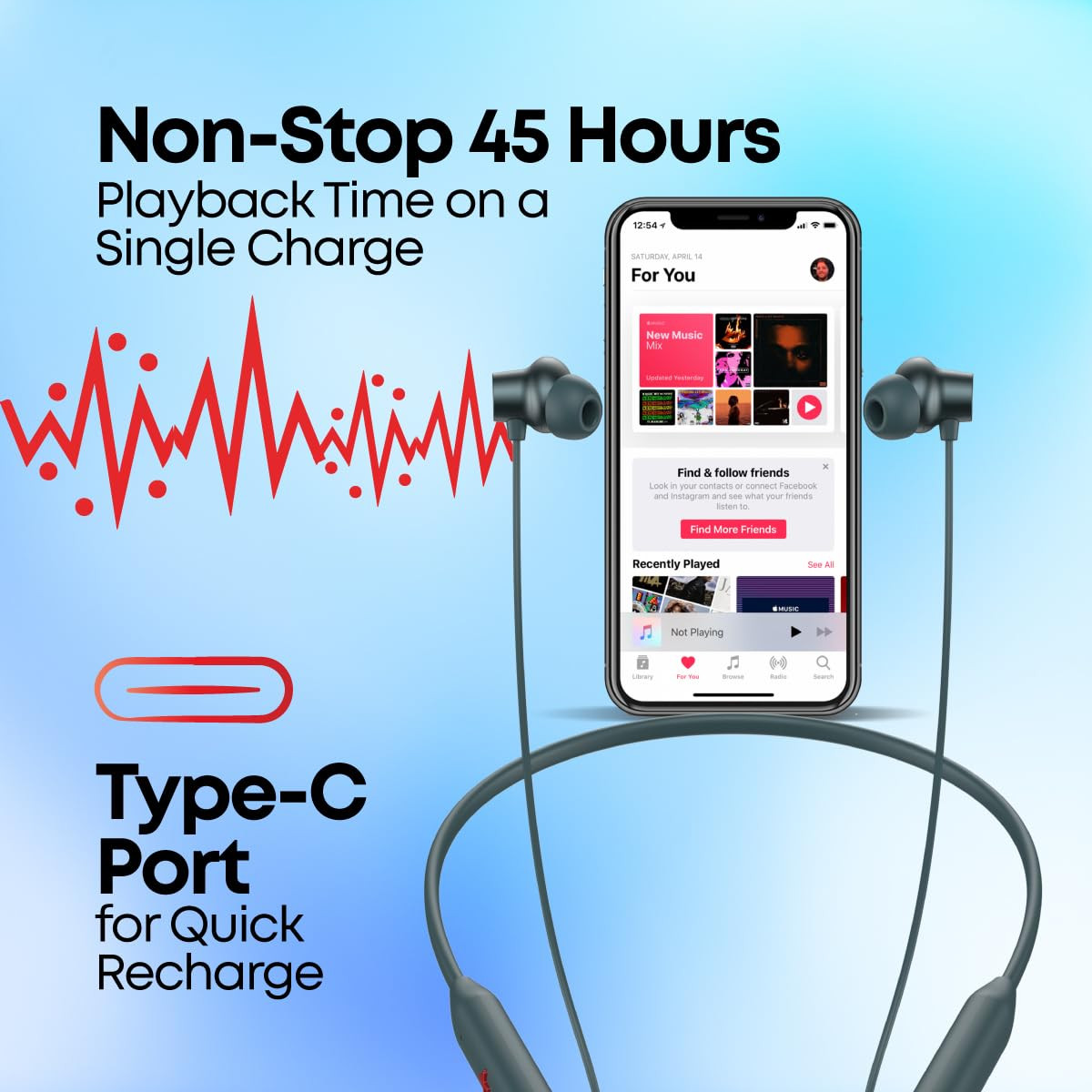pTron Newly Launched Tangent Eon BT V53 Wireless in Ear Neckband Trutalk AI-ENC for Clear Calls 13Mm Dynamic Driver Deep Bass Type-C Fast Charging Dual Pairing Voice Assistant  IPX5 Grey