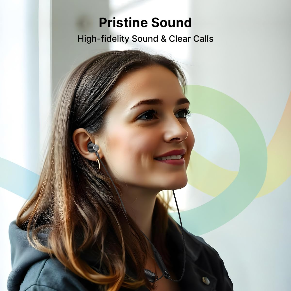 pTron Newly Launched Tangent Evolve with 34Hrs Playtime HD Mic Pristine Sound Bluetooth V53 with Dual-Device Pairing Wireless in Ear Neckband Voice Assistant Type-C Fast Charging  IPX4 Black