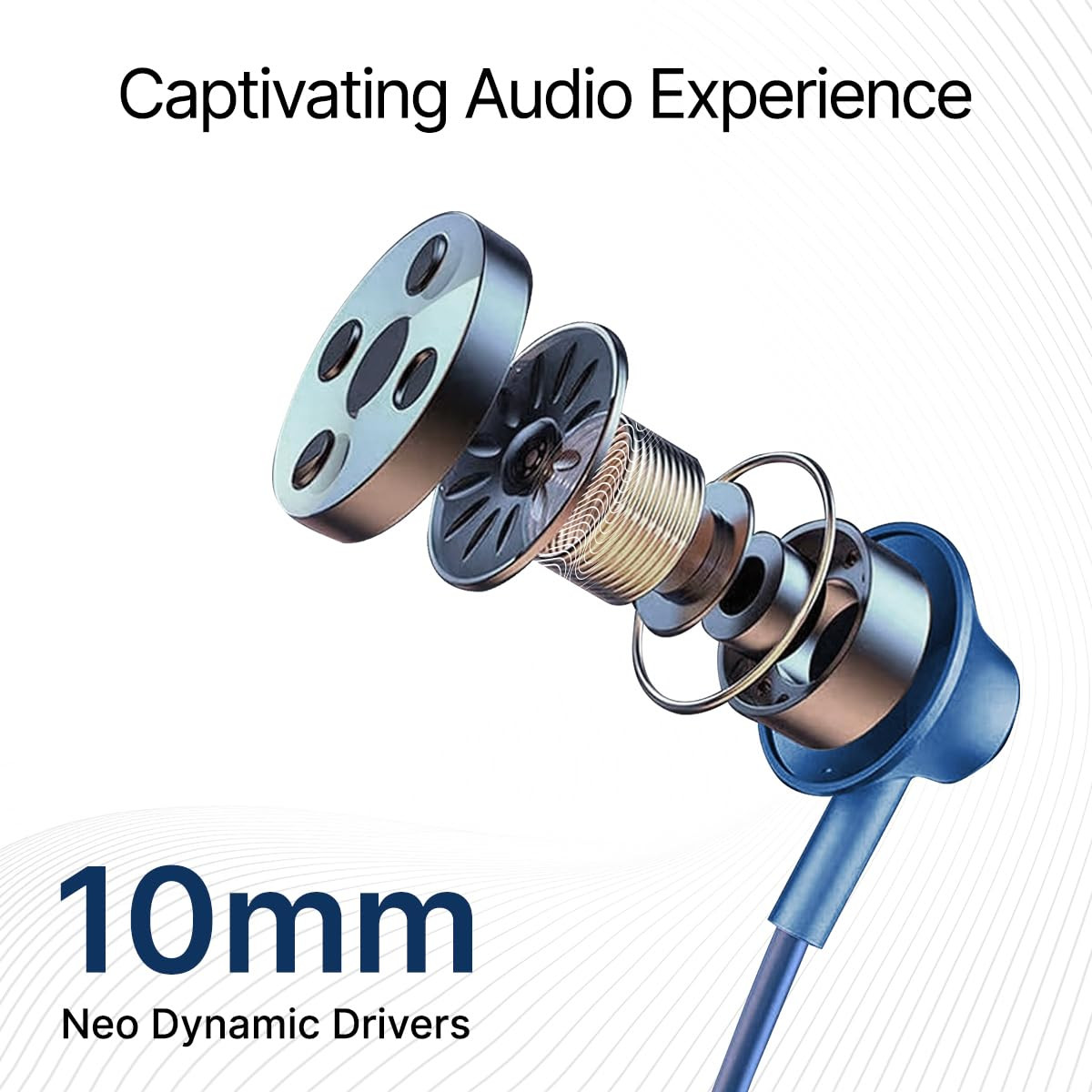 pTron Tangentbeat in Ear Bluetooth Wireless Headphones with Mic Punchy Bass 10mm Drivers Clear Calls Dual Pairing Fast Charging Magnetic Buds Voice Assist  IPX4 Wireless Neckband Dark Blue