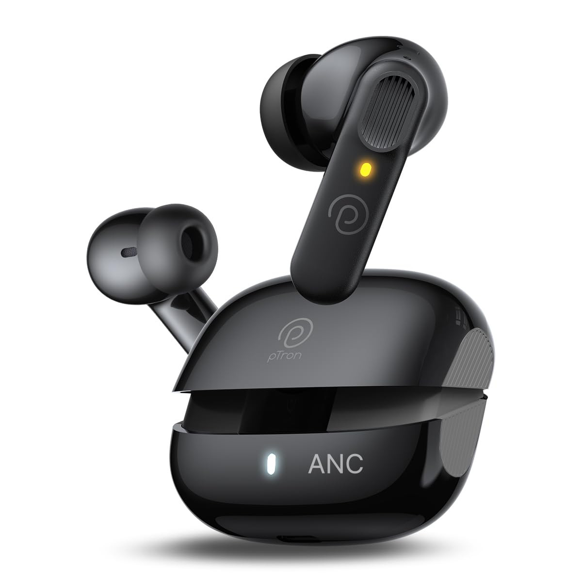 pTron Zenbuds 1 V2 ANC Bluetooth V53 in Ear Earbuds 32Db Quietsound Tech 13Mm Hyperdrivers with 4D Panaromic Audio 4 Quadpro ANC Mics 40Ms Low Latency GameMusic Modes  IPX5 Jet Black