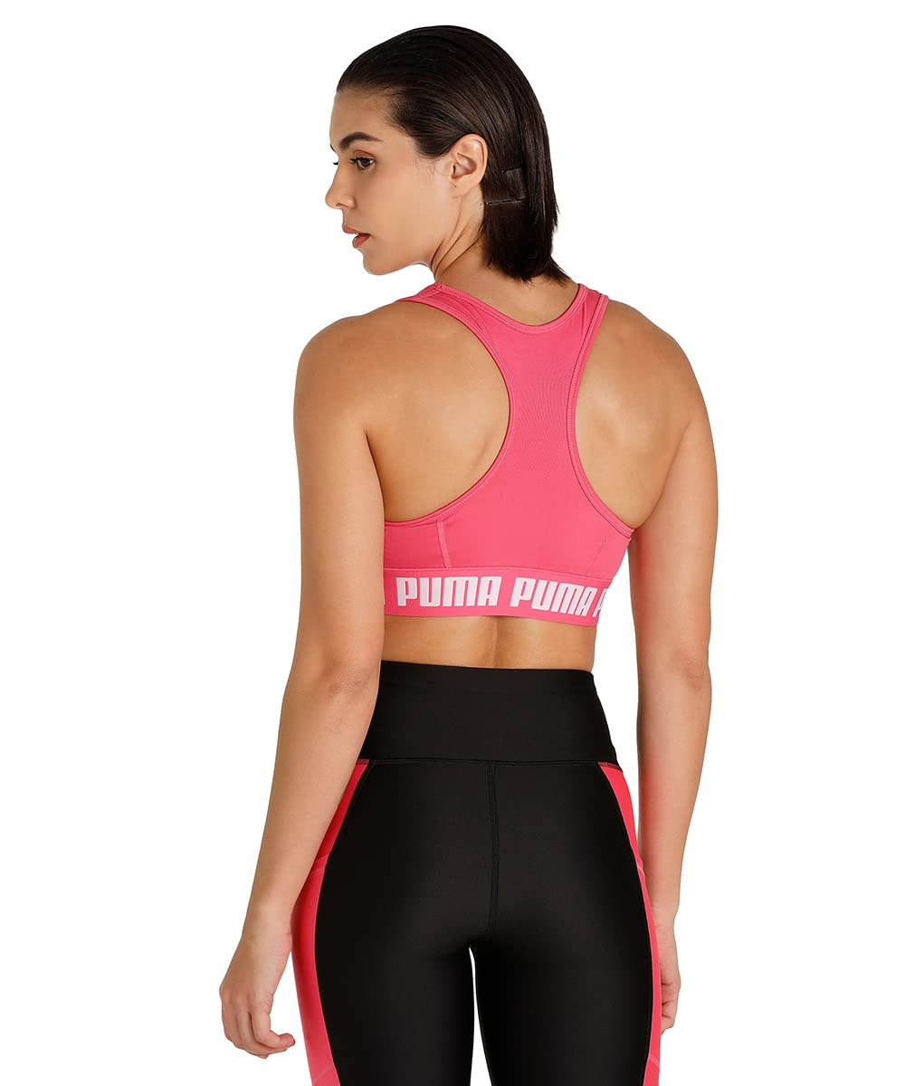 Puma Women's Polyester Wired Classic Sports Bra (52159882_Sunset  Pink_XL),Size XL