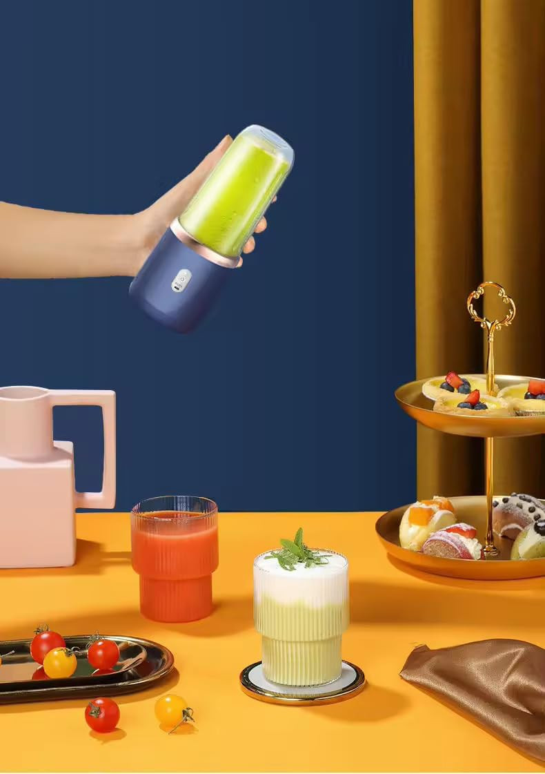 Qlect Portable Blender Electric Juicers Fruit Mixers USB Rechargeable Smoothie Mini Personal Juicer 6 Blades 3Gears With 1500 Mah Rechargeable Battery-Smoothie Blender