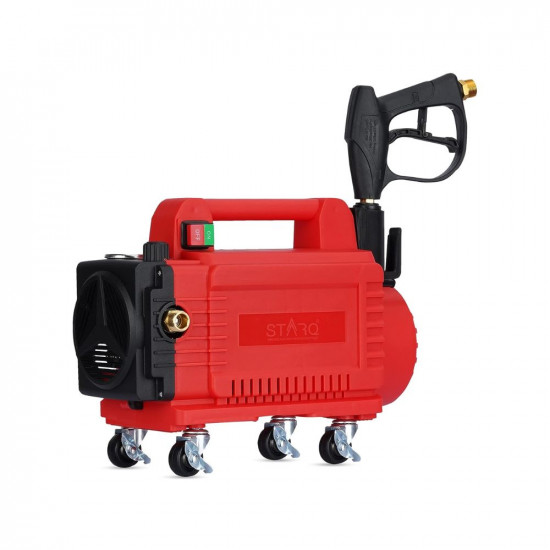 QPT STARQ® W4 Pro 2nd Generation 2800W | Pressure Adjustable | Pressure Range 0-300 Bar | Heavy Duty High Pressure Washer | with Wheels | Red | (Standard)