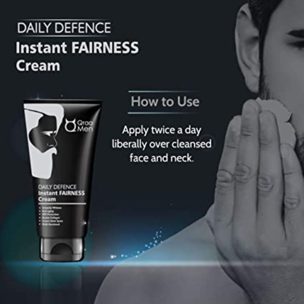 QRAA Daily Defence Instant Fairness Cream For Men For Anti-Ageing/Dark Spot Removal/Spf 15 Protection,