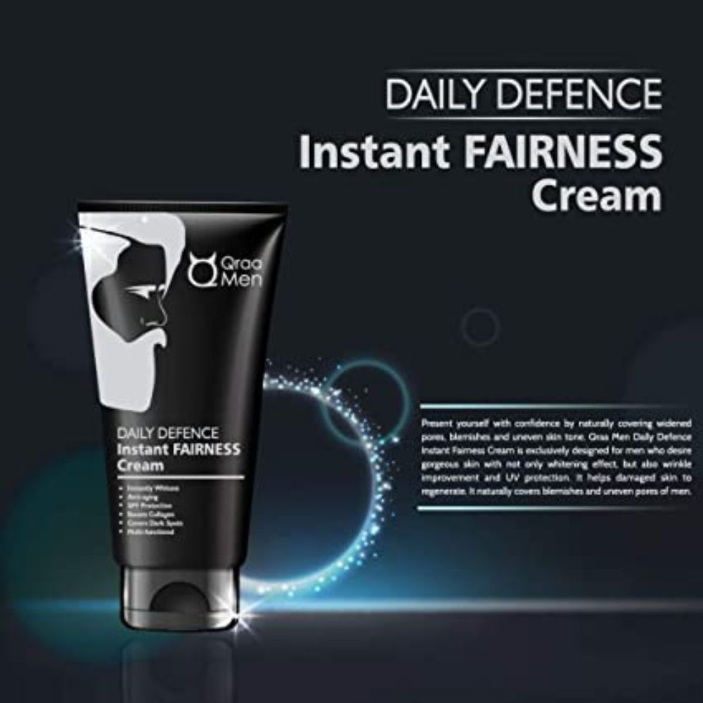 QRAA Daily Defence Instant Fairness Cream For Men For Anti-Ageing/Dark Spot Removal/Spf 15 Protection,