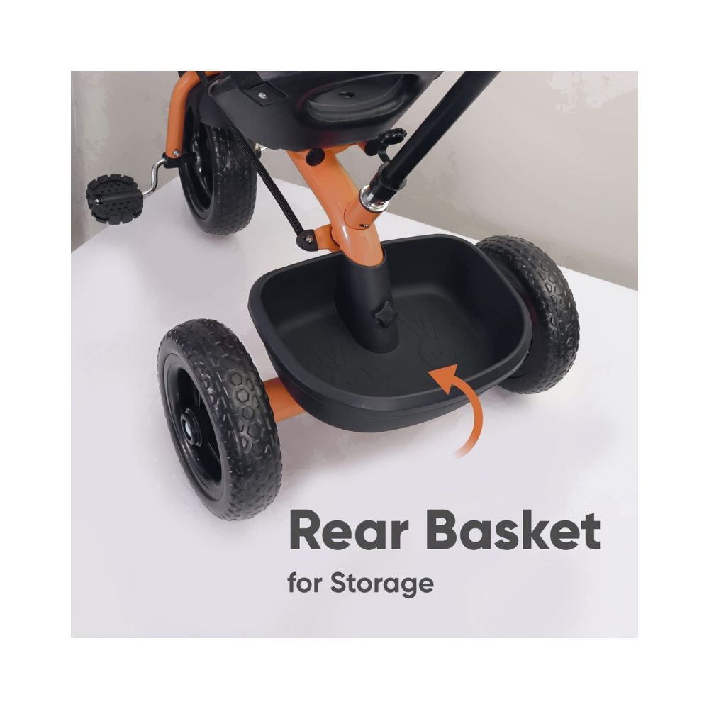 R for Rabbit Tiny Toes Lite Kids Baby Tricycle Cycle for Kids Tricycle for Kids for 1 Years+ Baby Cycle with Storage Basket (Orange)
