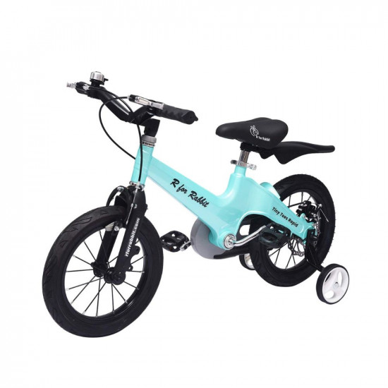 R for Rabbit Tiny Toes Rapid Bicycle for Unisex Kids for 3,4 & 5 Years 14T inch Cycle |90% Installed|Magnesium Alloy Single Structure - Blue, Rigid