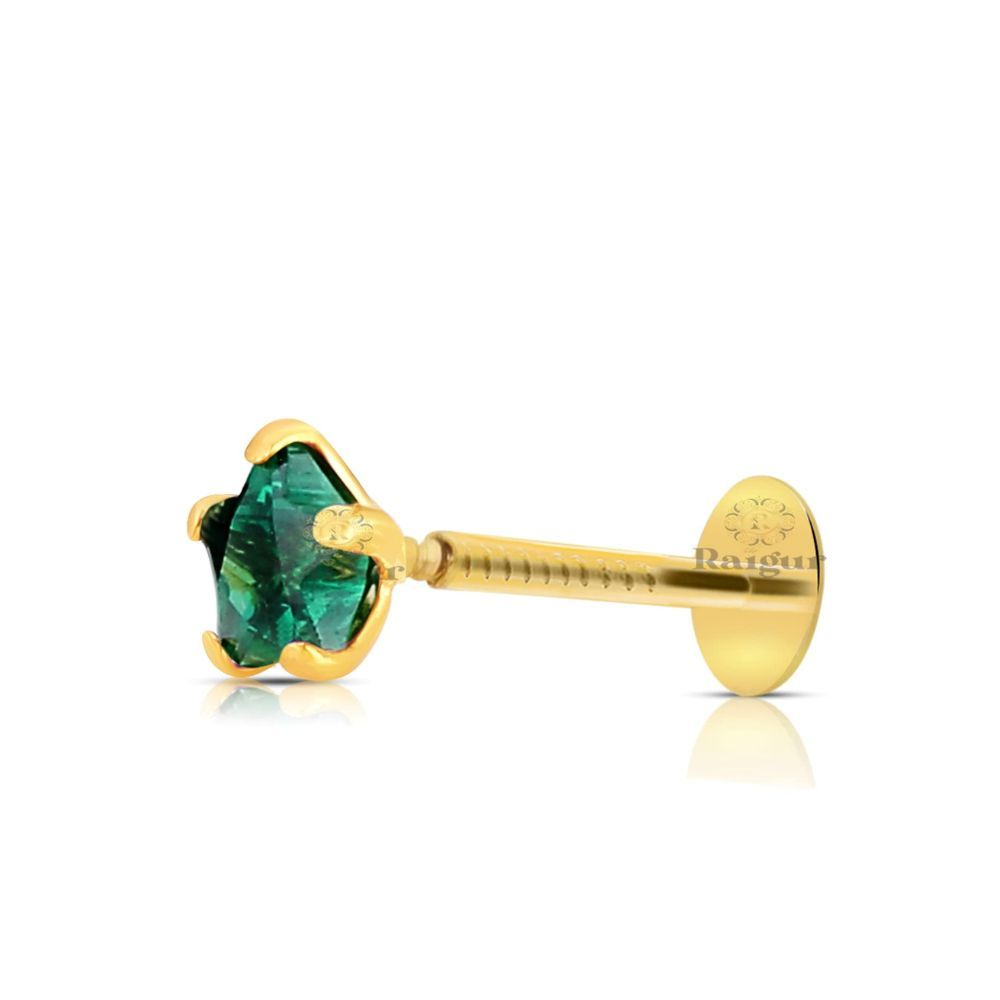 Raigur 14K Gold Nose Stud | Girls & Women | Gold Nose Pins Studs Diamond Nose
