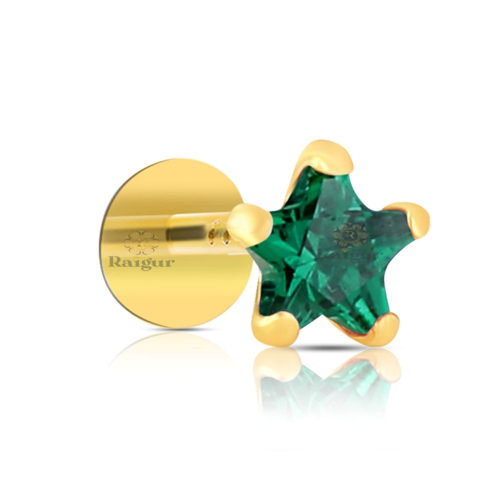 Raigur 14K Gold Nose Stud | Girls & Women | Gold Nose Pins Studs Diamond Nose