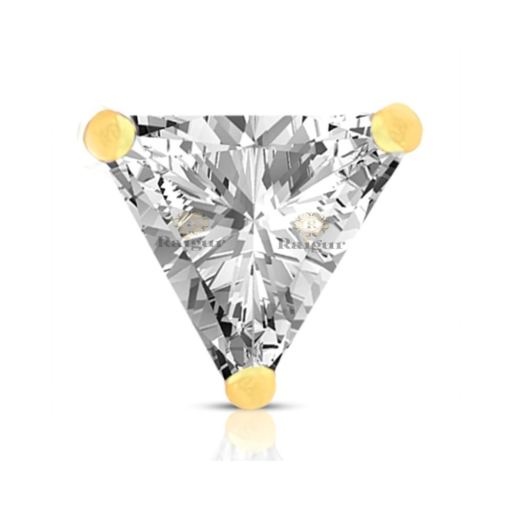 Raigur 14K Gold Nose Stud For Girls & Women Triangle Style Gold Nose Pins Studs Diamond Nose
