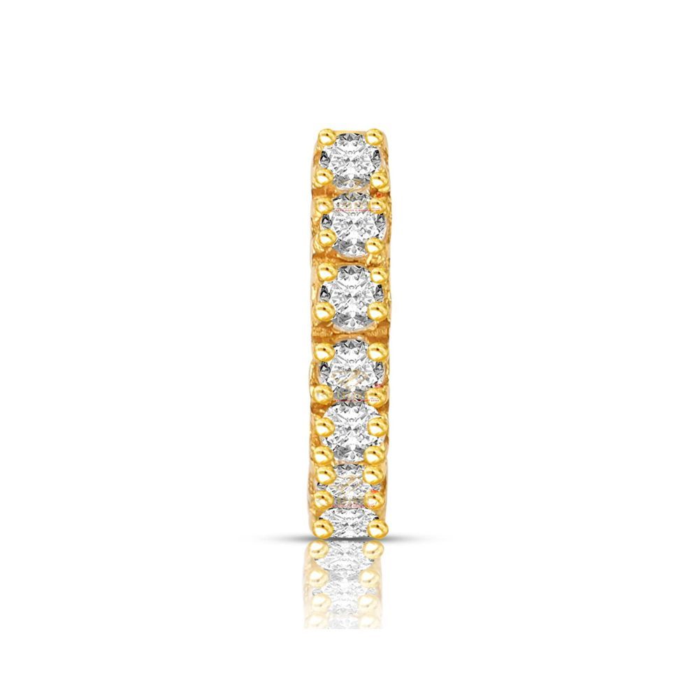 Raigur 14k Gold plated Plain Round Shaped With White Stone Nose Ring for girls &Women