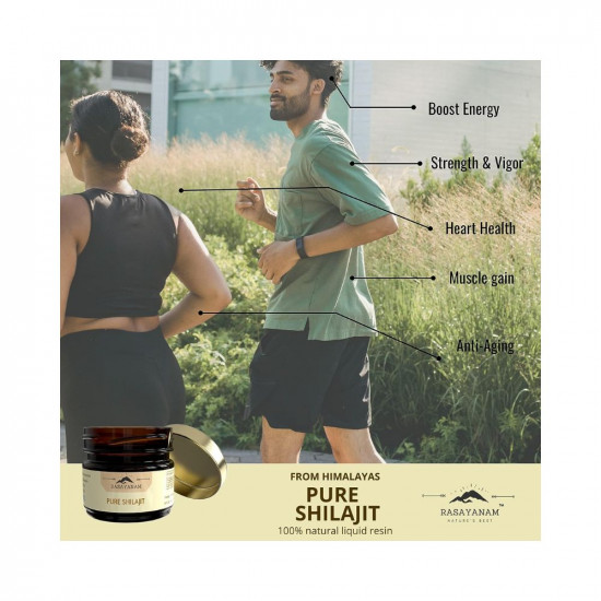 Rasayanam Pure Original Himalayan Shilajit/Shilajeet Resin 20g | Improve Strength & stamina for men & women | 4X Concentrated formula, Stronger Than Pills & Capsules
