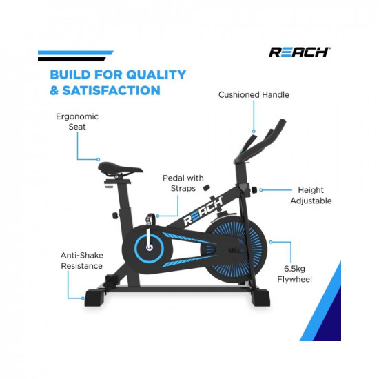 Reach Apollo Spin Bike | 6.5 KG Flywheel | 8 Levels of Adjustable Resistance