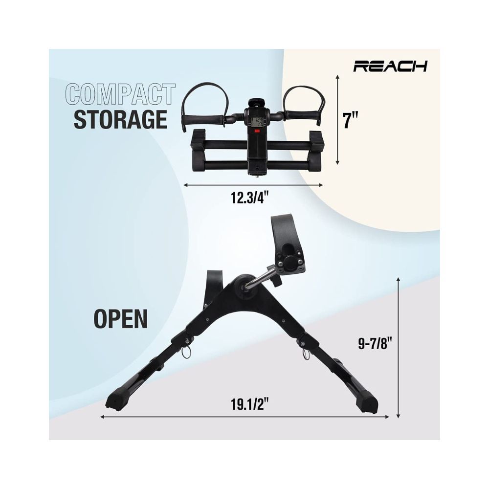 Reach Digital Pedal Exercise Machine Mini Fitness Cycle with Fixing Strap