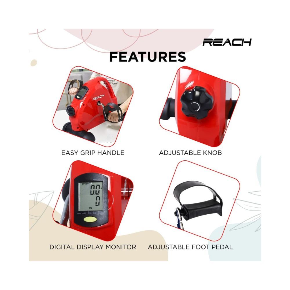 Reach Mini Bike Max Portable Cycle Bike Pedal Exerciser for Foot and Arm, Home & Gym Fitness Equipment