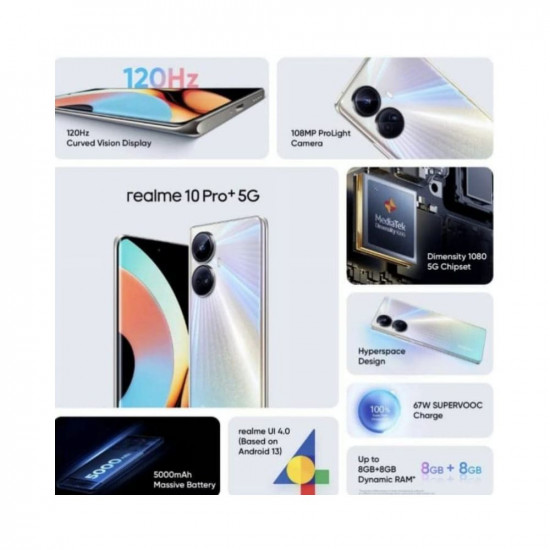 realme 10 Pro+ 5G (Hyperspace, 128 GB) (6 GB RAM)