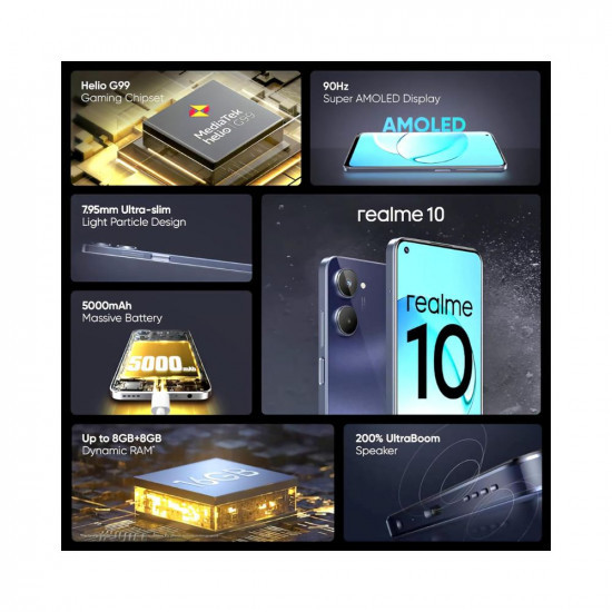 Realme 10 (Rush Black 128 GB) (8 GB RAM)
