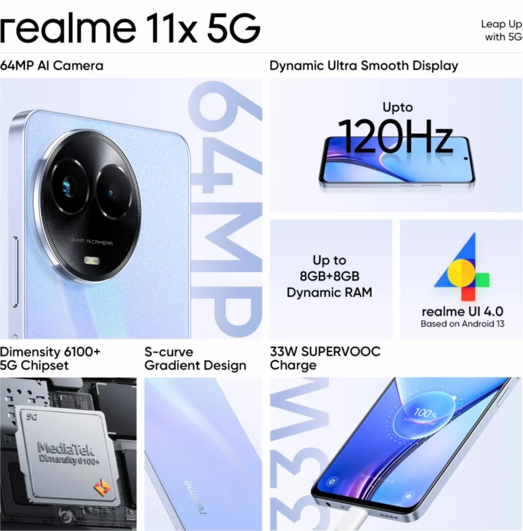 realme 11x 5G Purple Dawn 6GB RAM 128GB Storage