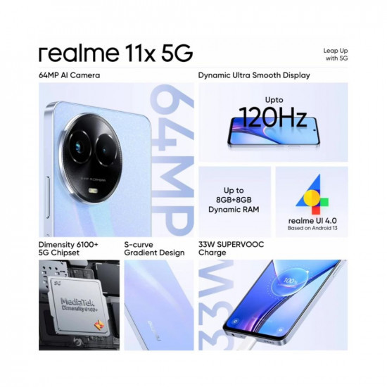 realme 11x 5G (Purple Dawn, 8GB RAM, 128GB Storage)
