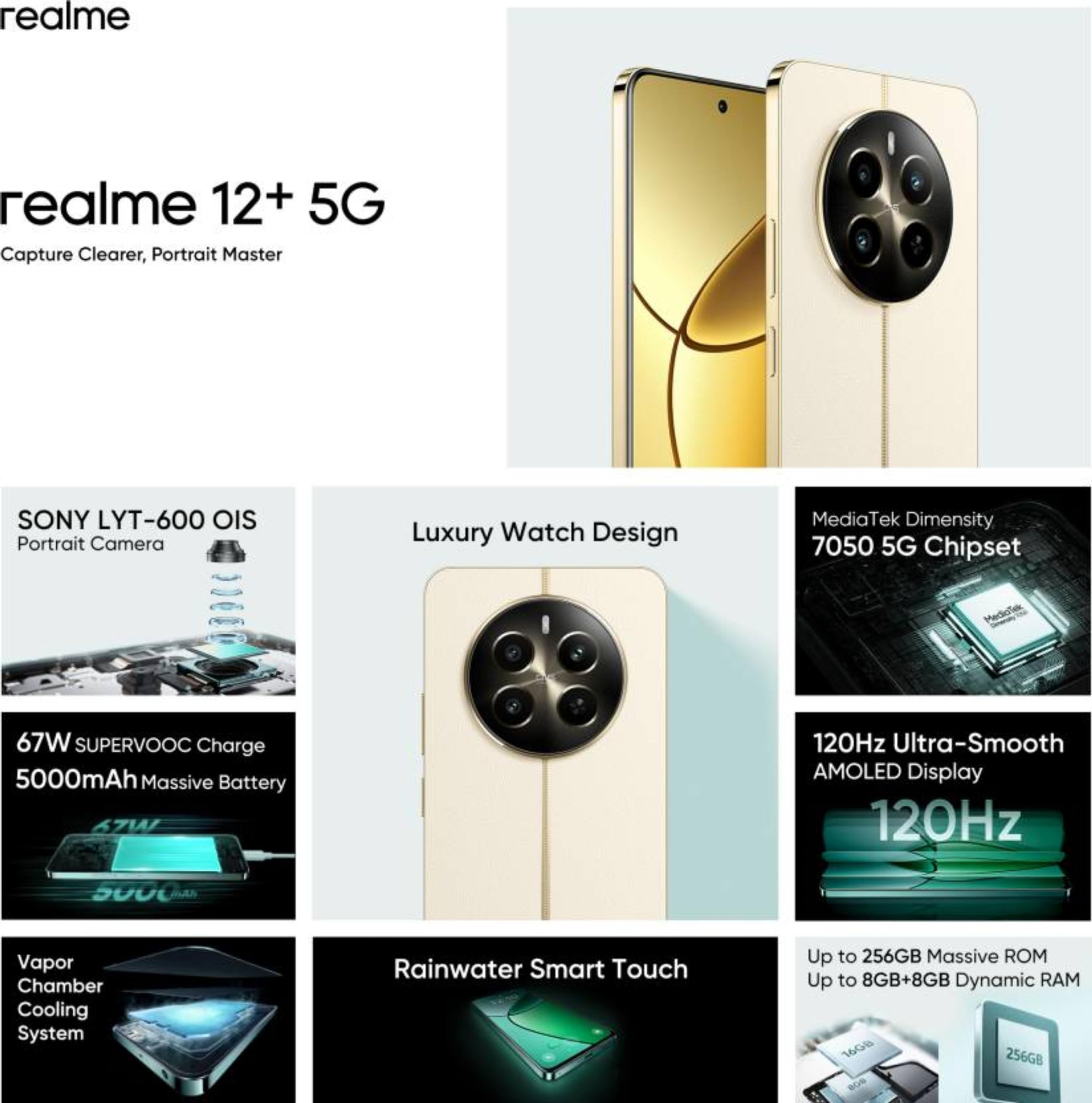 realme 12 5G Navigator Beige 8GB RAM 256GB Storage