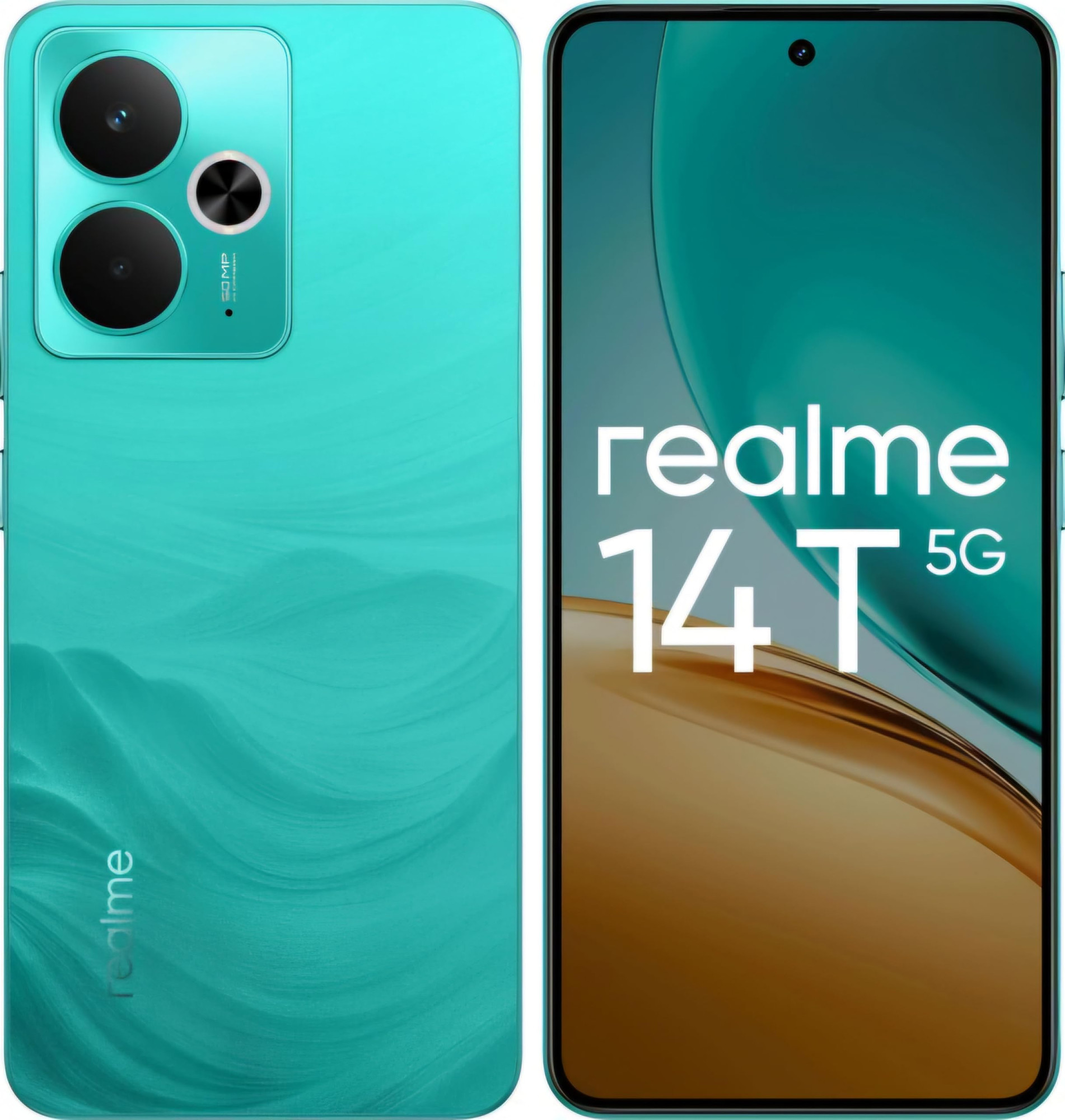 Realme 14T 5G 8GB RAM 256GB ROM Surf Green Elegant Colors Luxurious Design Amoled Display IP69 Water Resistance