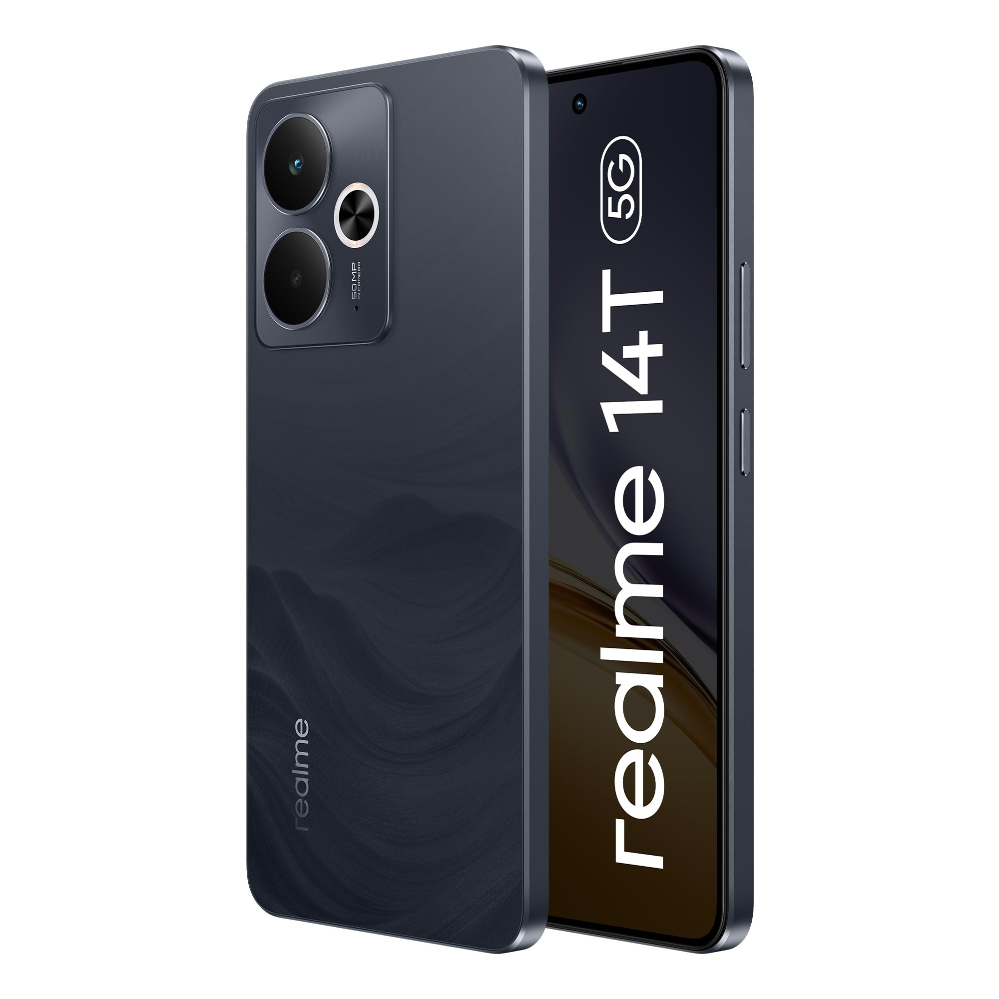 realme 14T 5G Smartphone 8256GB Obsidian Black 667-inch Screen 120Hz Display 6000mAh Battery 68MP Camera MediaTek Dimensity 6300 IP69