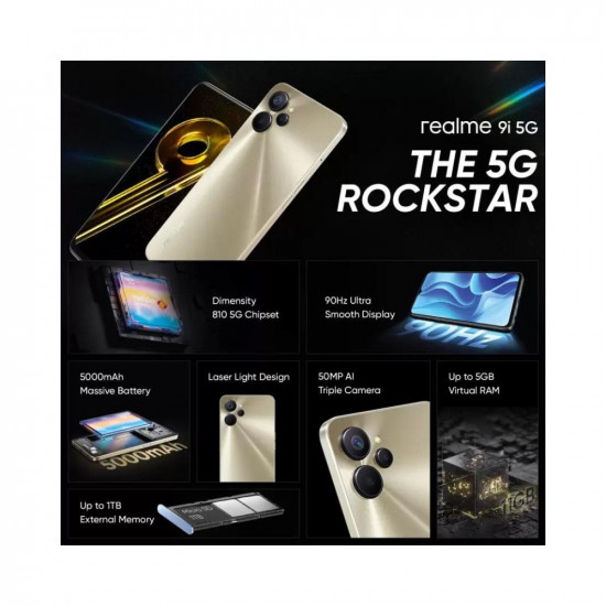 Realme 9i 5G (Metallica Gold, 6GB+128GB)