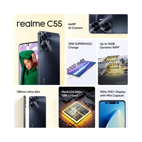 Realme C55 128 GB Storage Rainy Night (8 GB RAM)