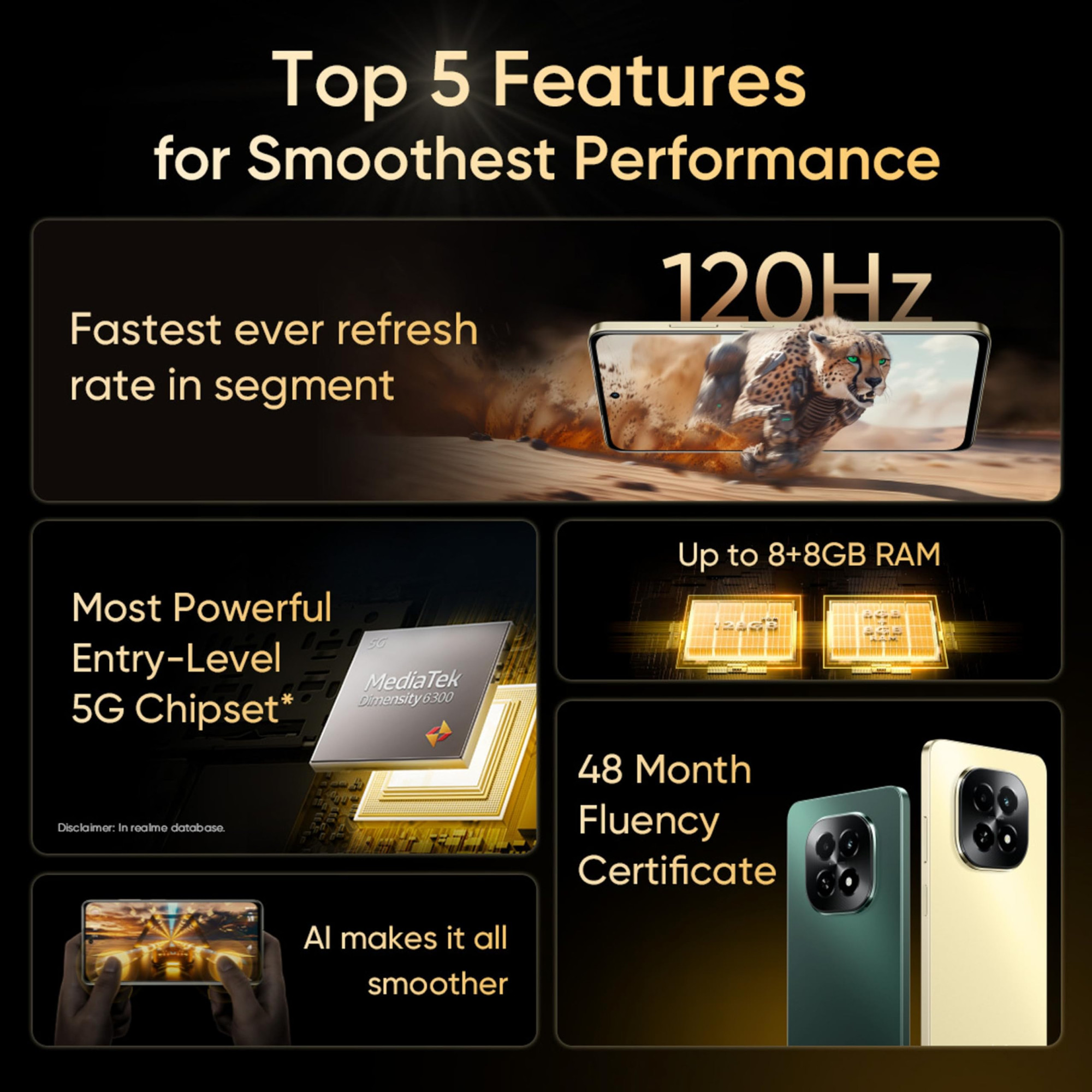realme C63 5G Starry Gold 4GB RAM 128GB Storage