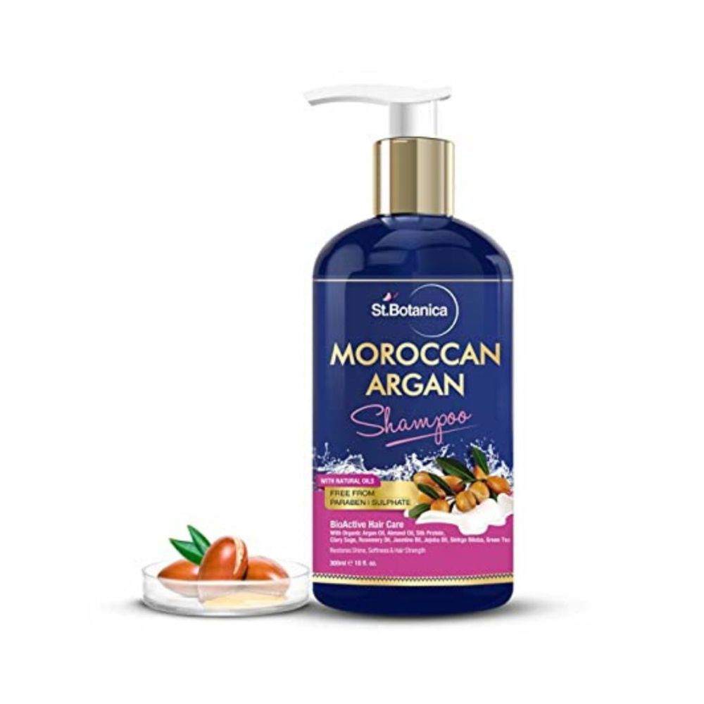 St.Botanica Moroccan Argan Shampoo 300ml, with Moroccan Argan Oil to Nourish Dull, Dry & Frizzy Hair