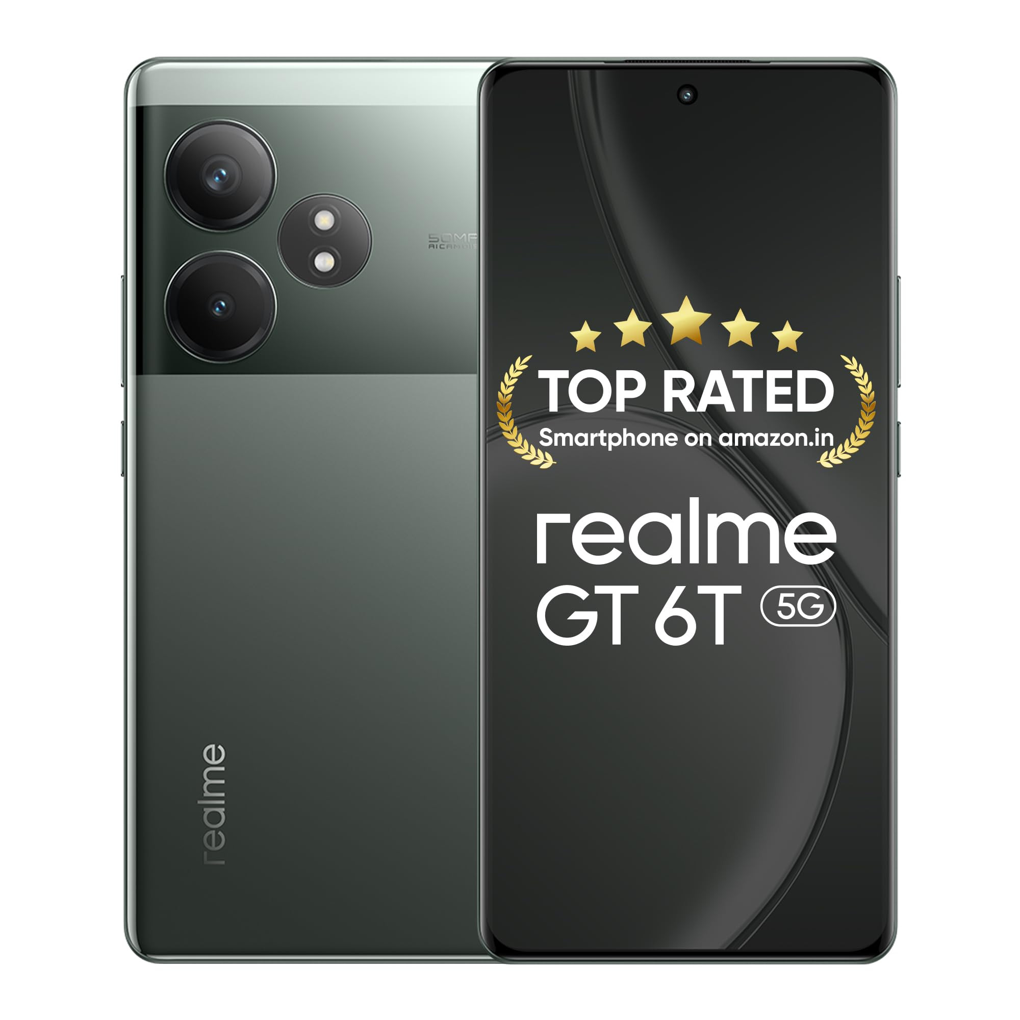 realme GT 6T 5G Razor Green8GB RAM256GB Storage  Indias 1st 7 Gen 3 Flagship Chipset  15M  AnTuTu Score  5500mAh120W  The Worlds Brightest Flagship Display
