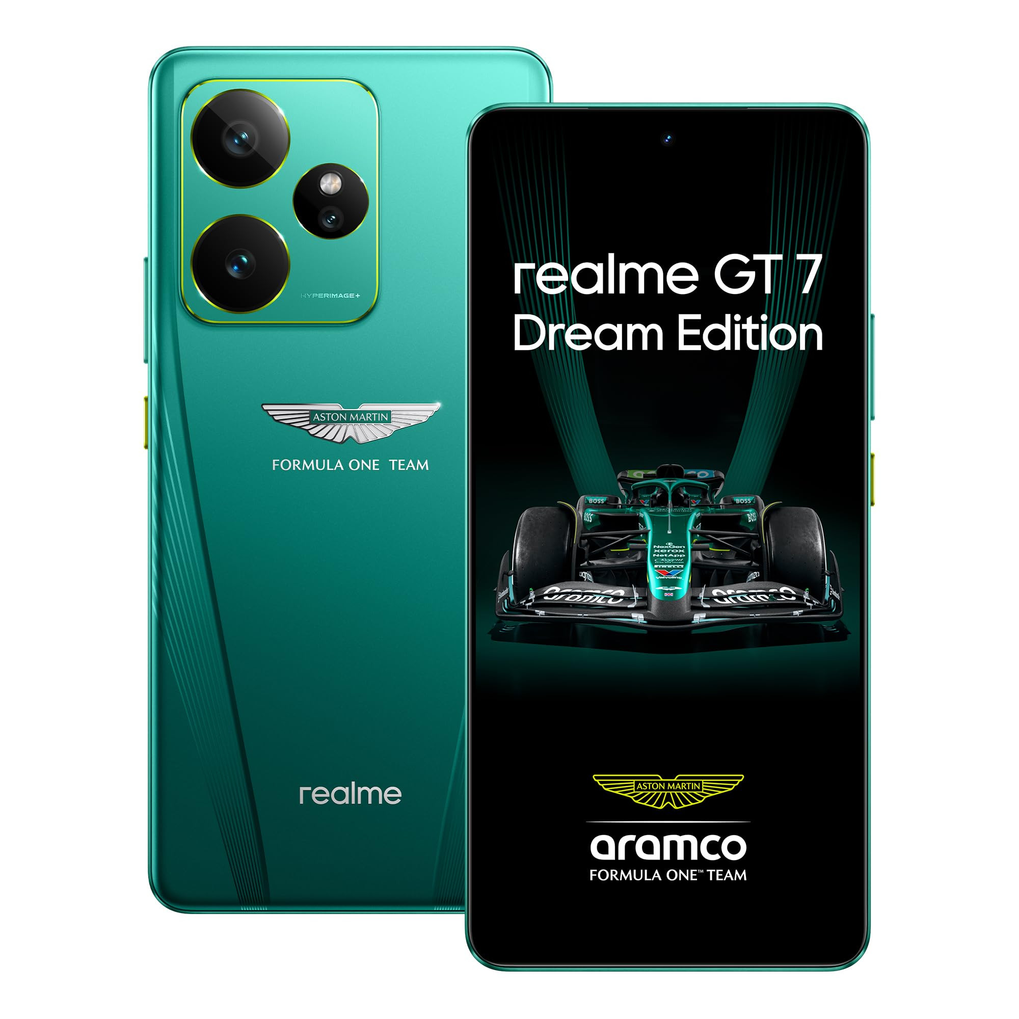 realme GT 7 Dream Edition Aston Martin Green16GB512GB  Co-Designed with Aston Martin Aramco F1 Team  Indias 1st MTK D9400e  Strongest Battery Combo 7000mAh120W  AI 4K 120FPS Travel Camera