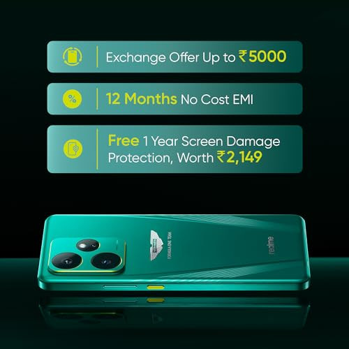 realme GT 7 Dream Edition Aston Martin Green16GB512GB  Co-Designed with Aston Martin Aramco F1 Team  Indias 1st MTK D9400e  Strongest Battery Combo 7000mAh120W  AI 4K 120FPS Travel Camera