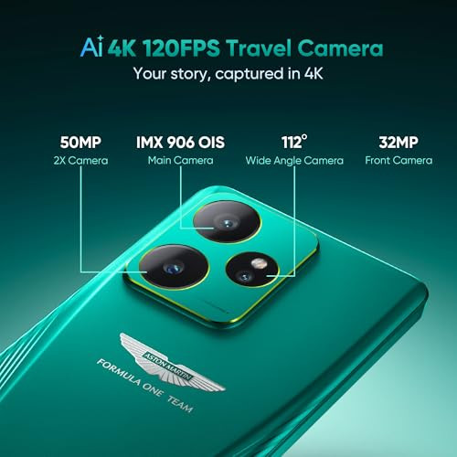 realme GT 7 Dream Edition Aston Martin Green16GB512GB  Co-Designed with Aston Martin Aramco F1 Team  Indias 1st MTK D9400e  Strongest Battery Combo 7000mAh120W  AI 4K 120FPS Travel Camera