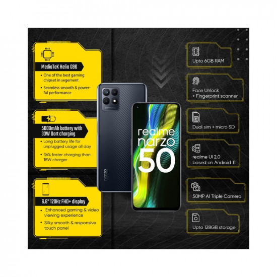 realme Narzo 50 (Speed Black, 128 GB)  (6 GB RAM)