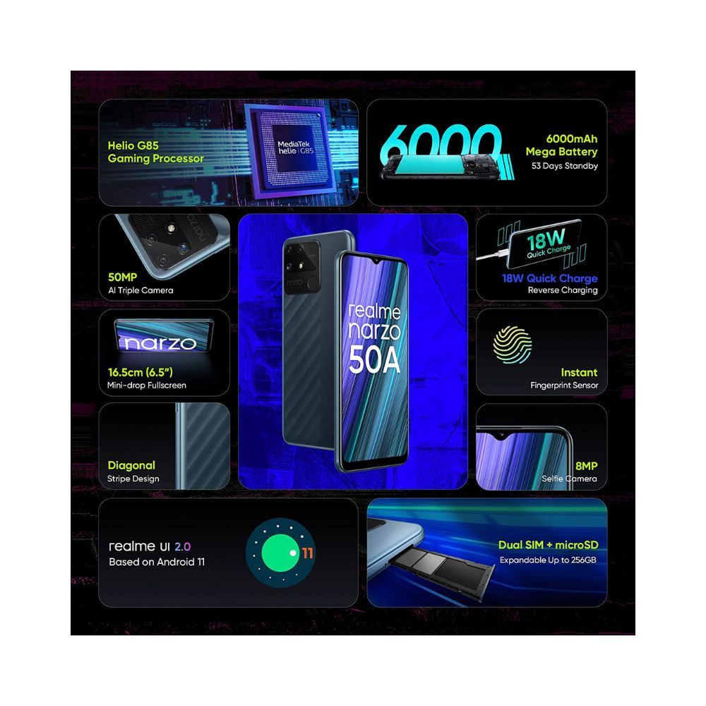 realme narzo 50A (Oxygen Green , 4GB RAM + 128 GB Storage)
