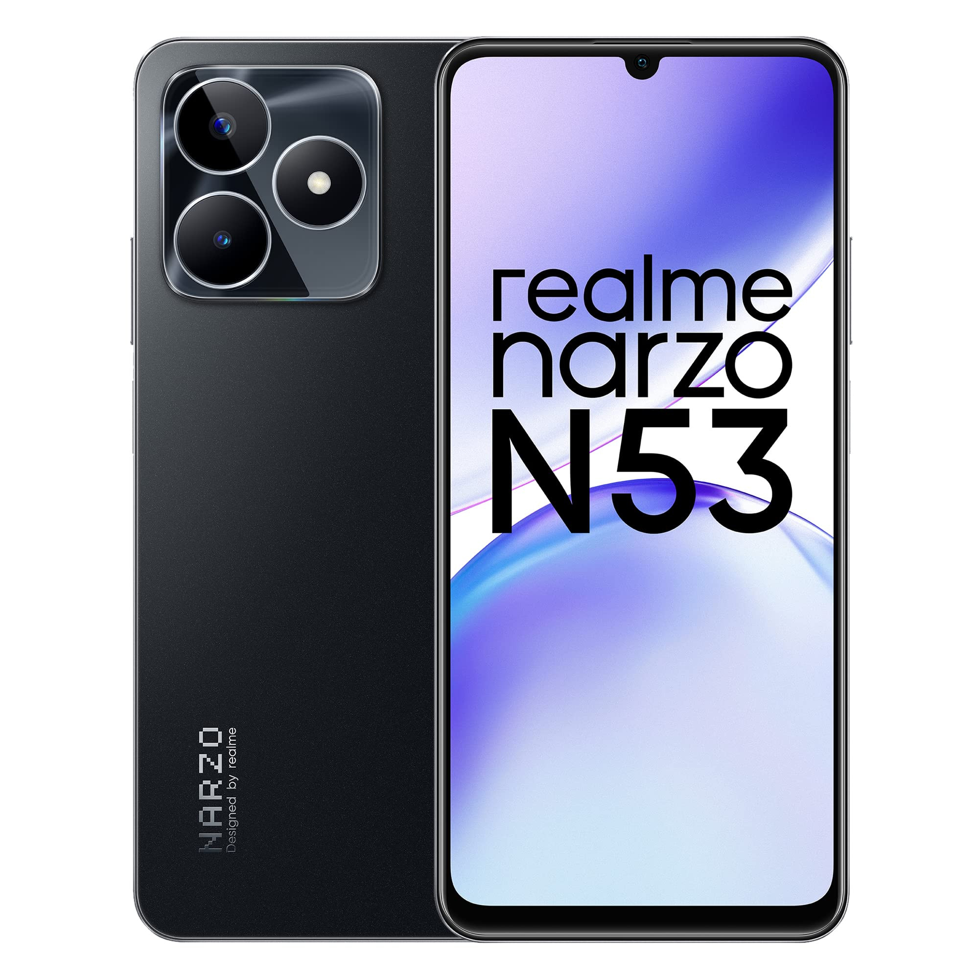 realme narzo N53 Feather Black 4GB64GB 33W Segment Fastest Charging  Slim Smartphone  90 Hz Smooth Display