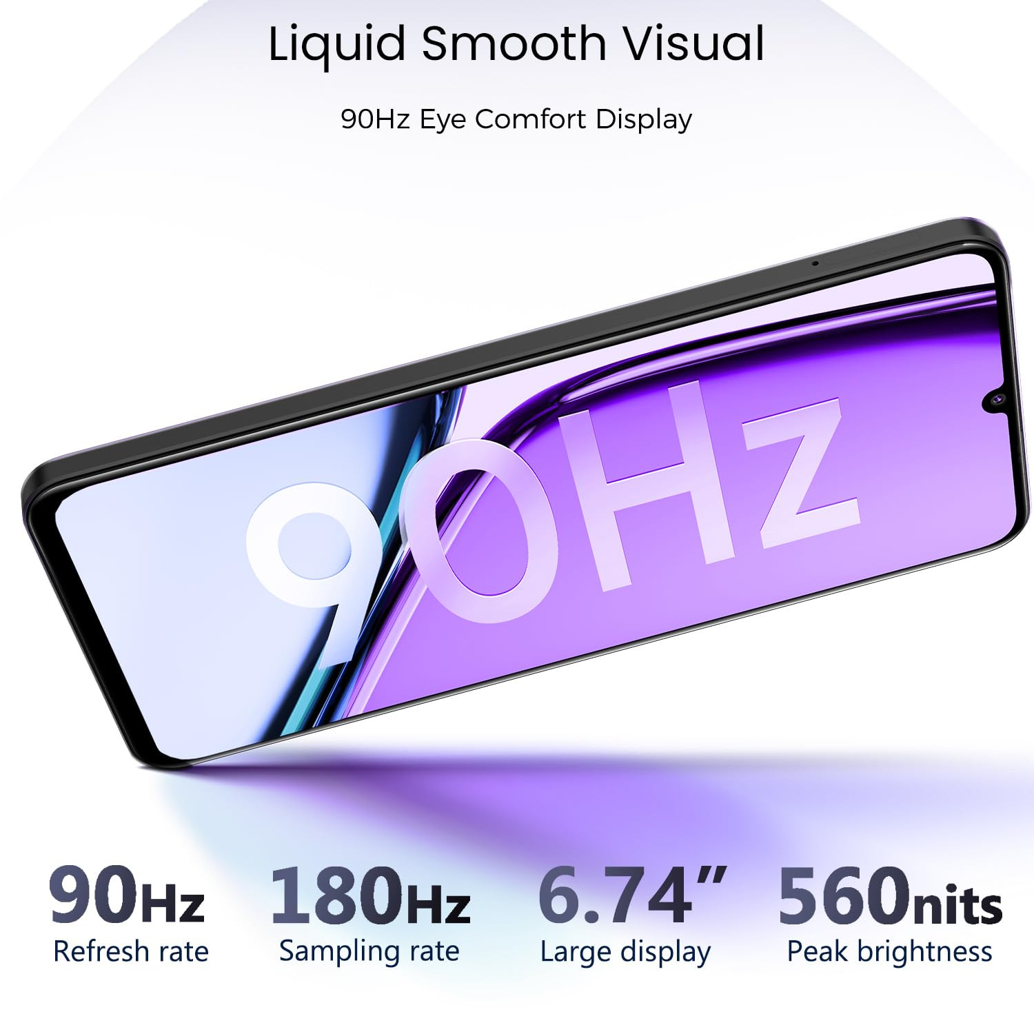 realme NARZO N61 4G Smartphone 464GB Black656-inch Screen90Hz Display5000mAh Battery 32MP CameraUNISOC T612 IP544 Dust  Water ResistantBend Resistant Drop Resistant