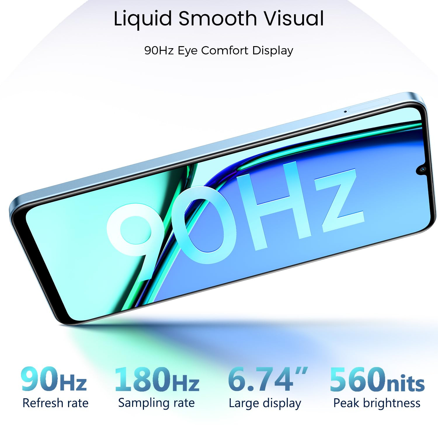 realme NARZO N61 4G Smartphone 464GB Blue656-inch Screen90Hz Display5000mAh Battery 32MP CameraUNISOC T612 IP544 Dust  Water ResistantBend Resistant Drop Resistant