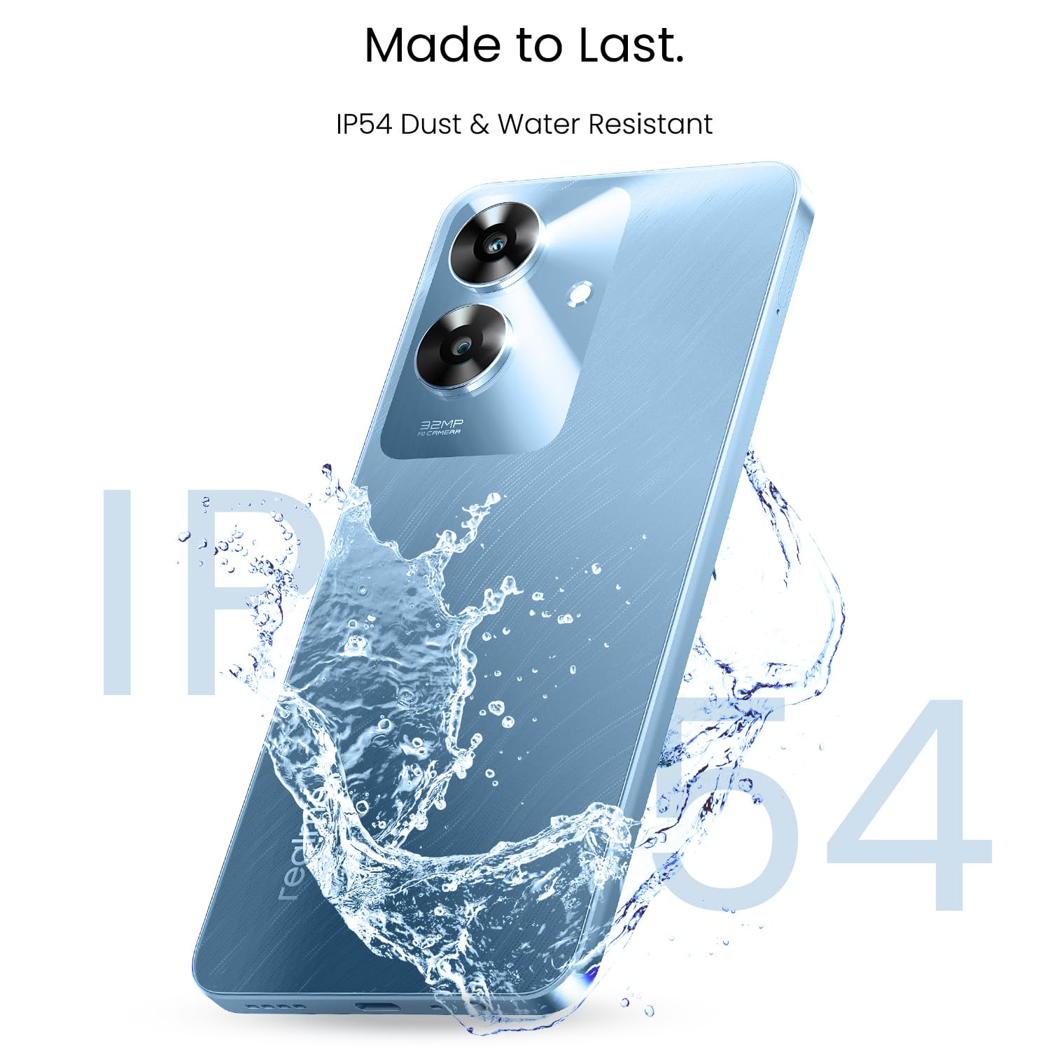 realme NARZO N61 4G Smartphone 464GB Blue656-inch Screen90Hz Display5000mAh Battery 32MP CameraUNISOC T612 IP544 Dust  Water ResistantBend Resistant Drop Resistant