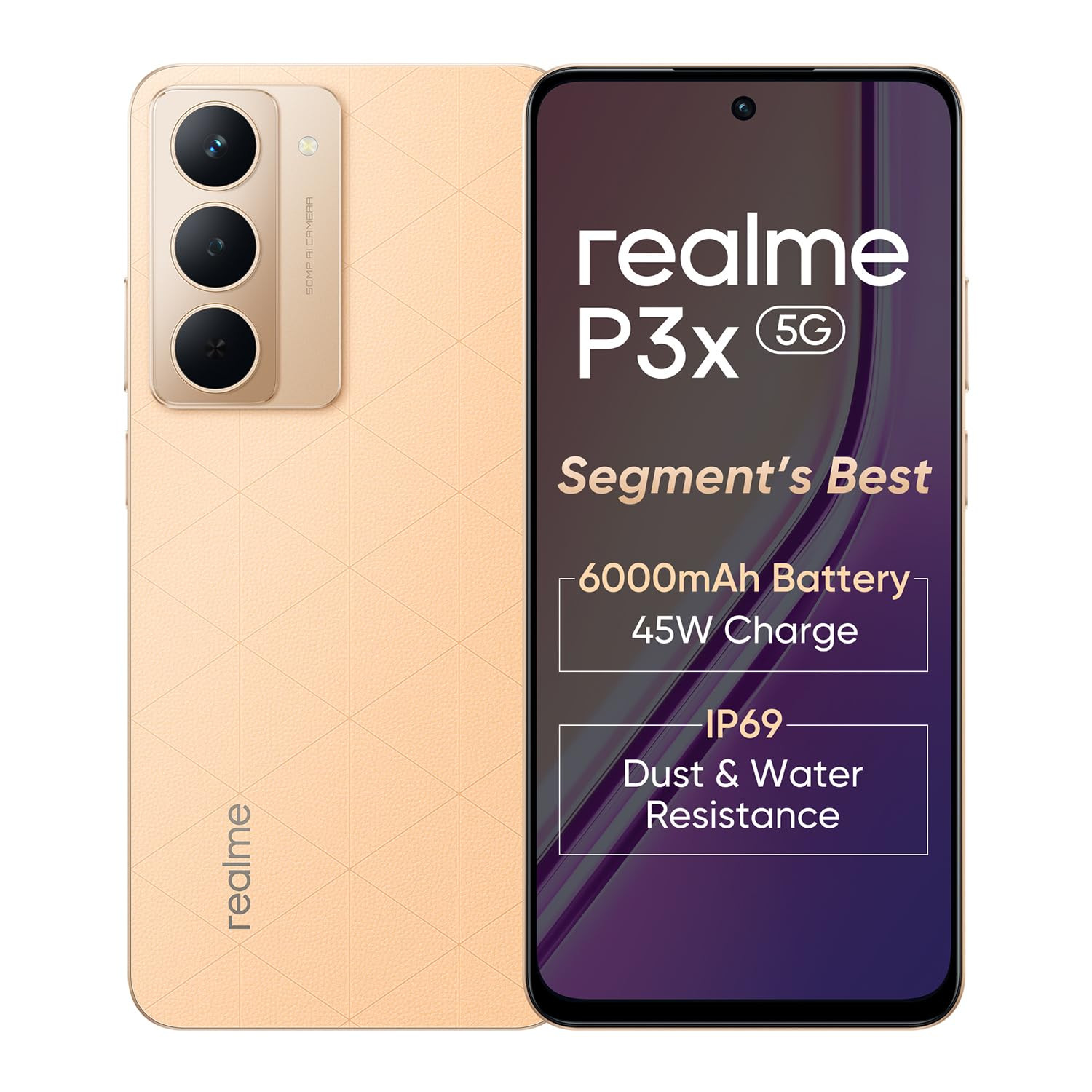 realme P3x 5G Smartphone 8128GB Stellar Pink672-inch Screen120Hz Display6000mAh Battery45W SuperVOOC 50MP Camera MediaTek Dimensity 6400 Processor IP64