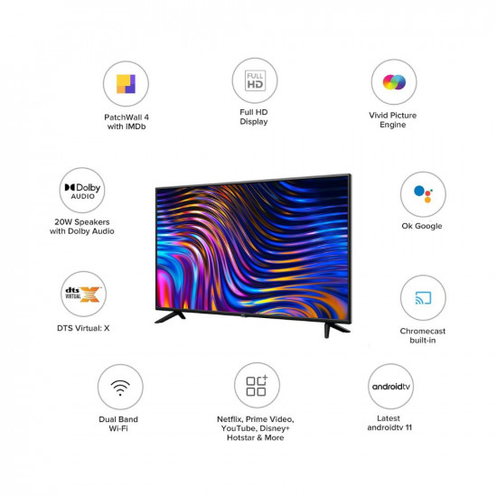 Redmi 108 cm (43 inches) Android 11 Series Full HD Smart LED TV L43M6-RA/L43M7-RA (Black)