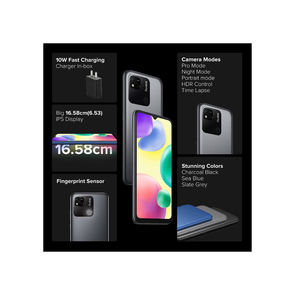 Redmi 10A (Charcoal Black, 3GB RAM, 32GB Storage)