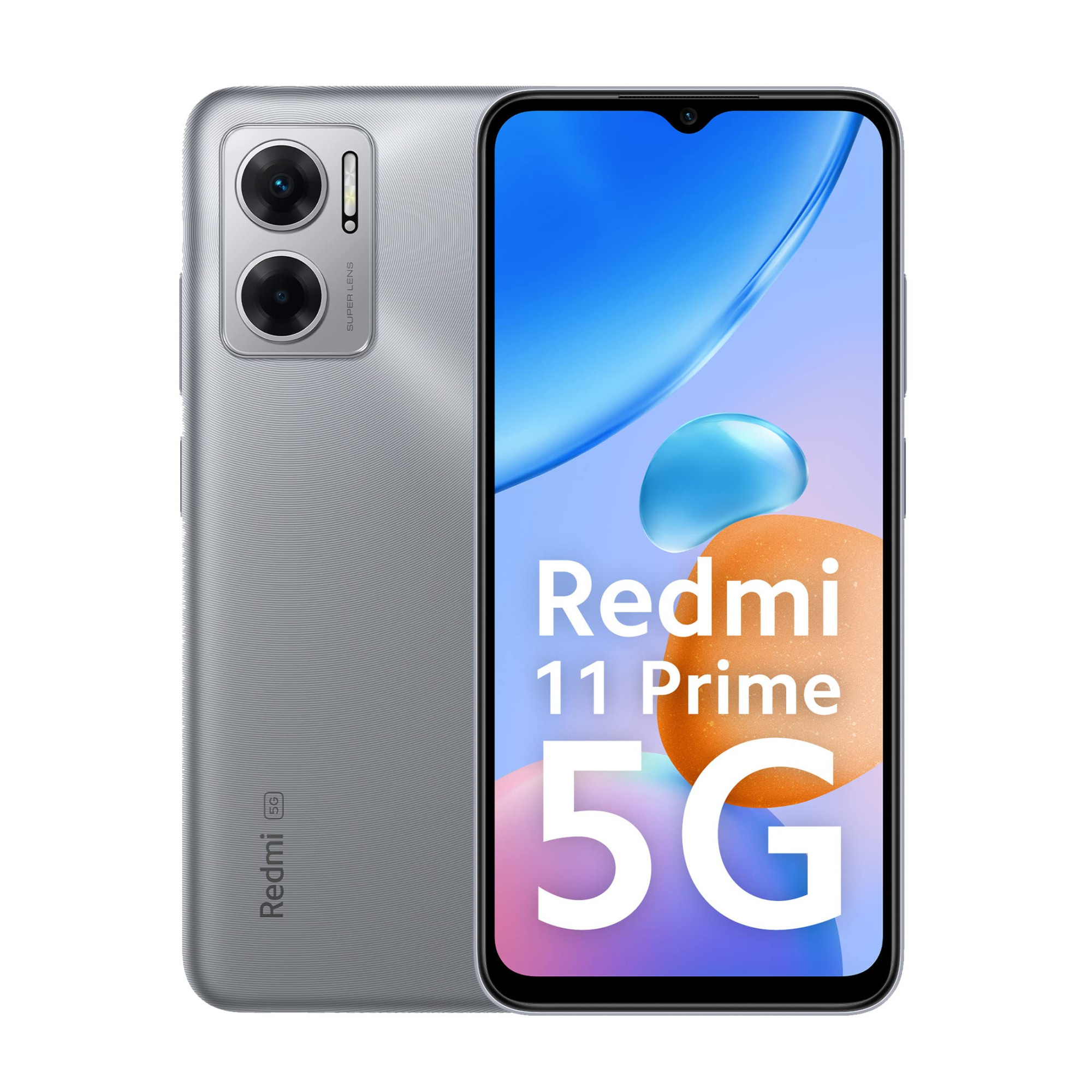 Redmi 11 Prime 5G Chrome Silver 4GB RAM 64GB ROM  Prime Design  MTK Dimensity 700  50 MP Dual Cam  5000mAh  7 Band 5G