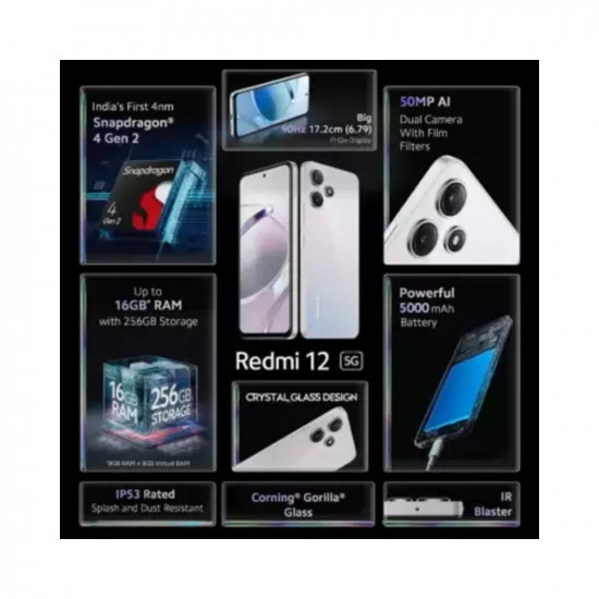 REDMI 12 5G (Moonstone Silver, 128 GB) (4 GB RAM)