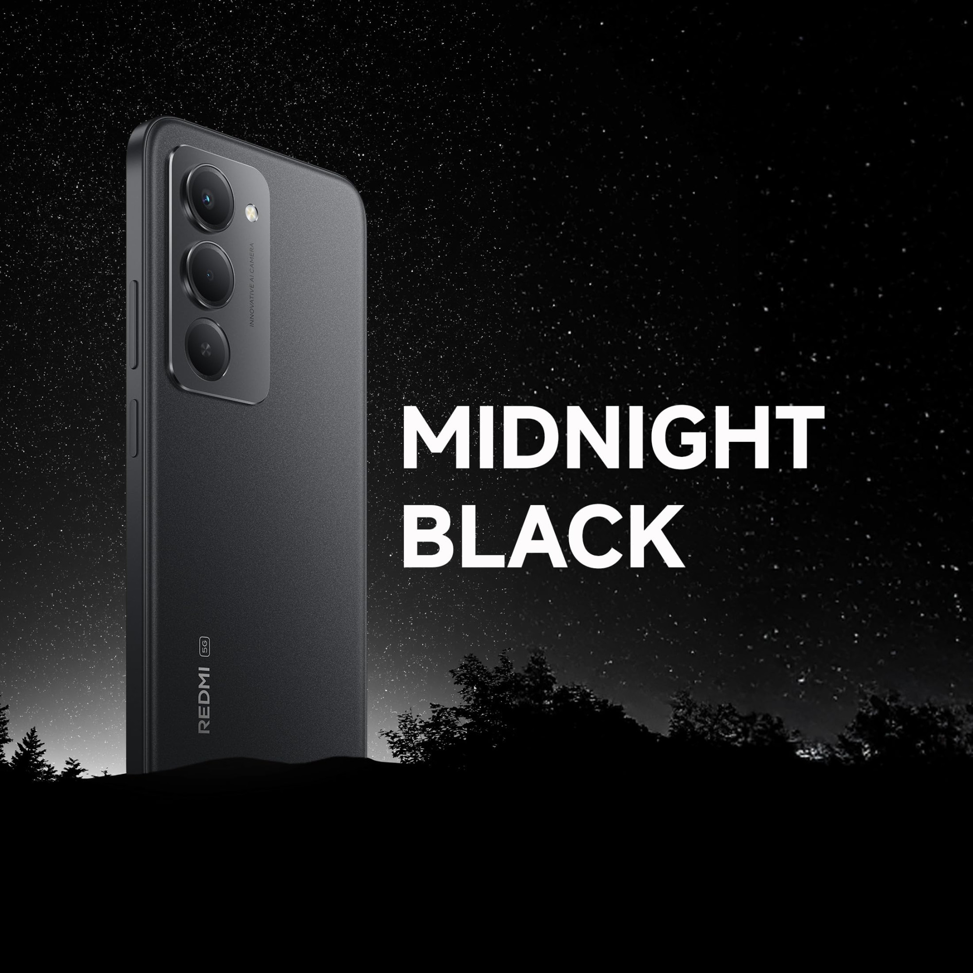 Redmi 15 5G Midnight Black 8GB 256GB Segments Largest 7000mAhA Battery Segments Largest Display 1753cm69 Up to 144Hz Snapdragon 6s Gen 3 18W Reverse Charging 50MP AI Dual Camera
