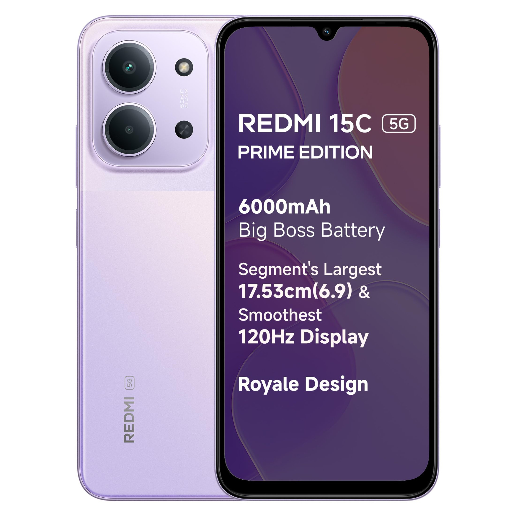 Redmi 15C 5G Prime Edition 4 GB RAM 128 GB Storage Dusk Purple